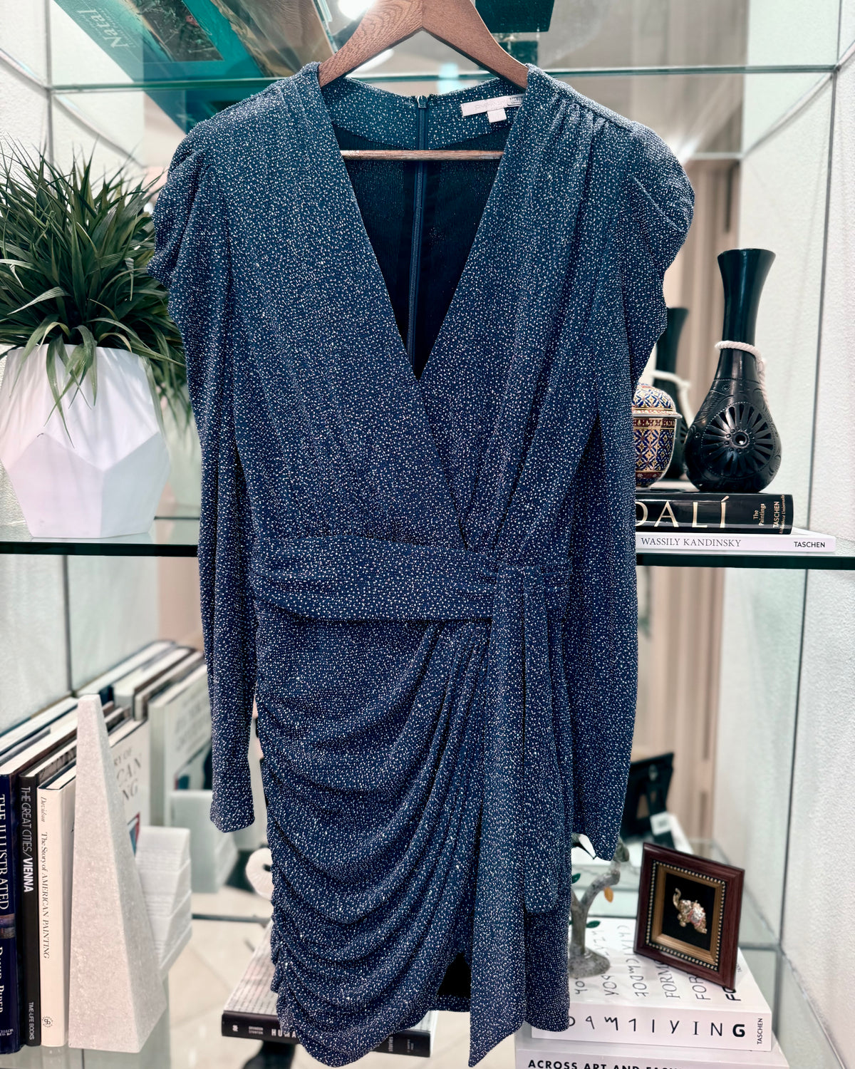 Jonathan Simkhai glitter jersey ruched mini dress
