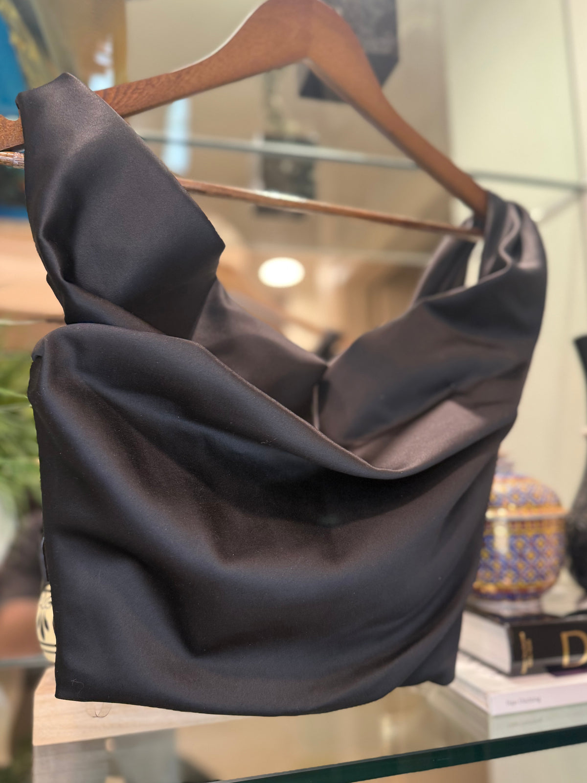 House of CB London - Black Satin Draped Corset